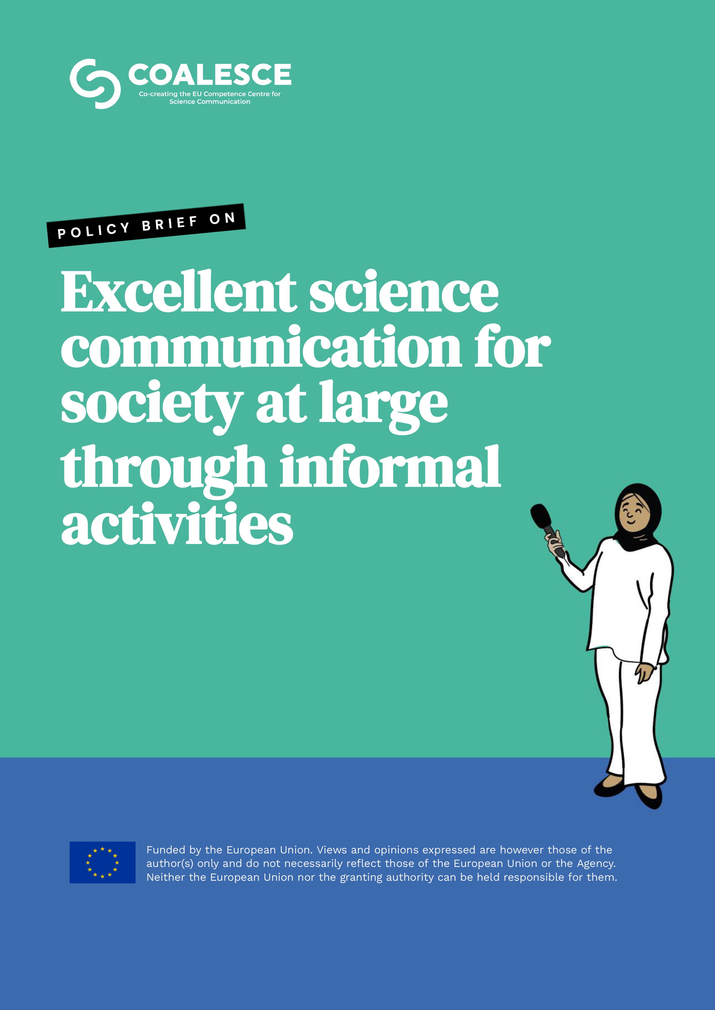 front cover of policy brief on excellent science communication for society at large through informal activites